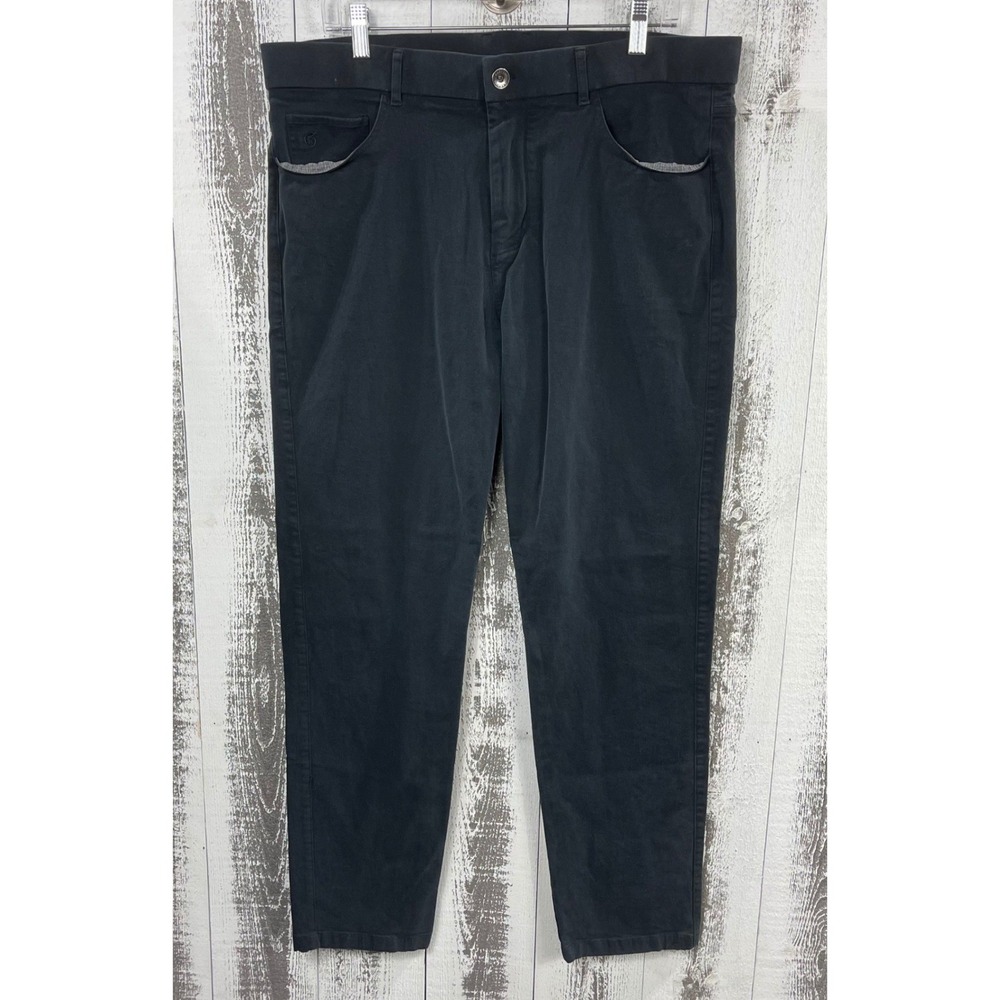 Greyson Pants Mens 38x32 Black Golf Chino‎ Stretch Cotton Elastane
